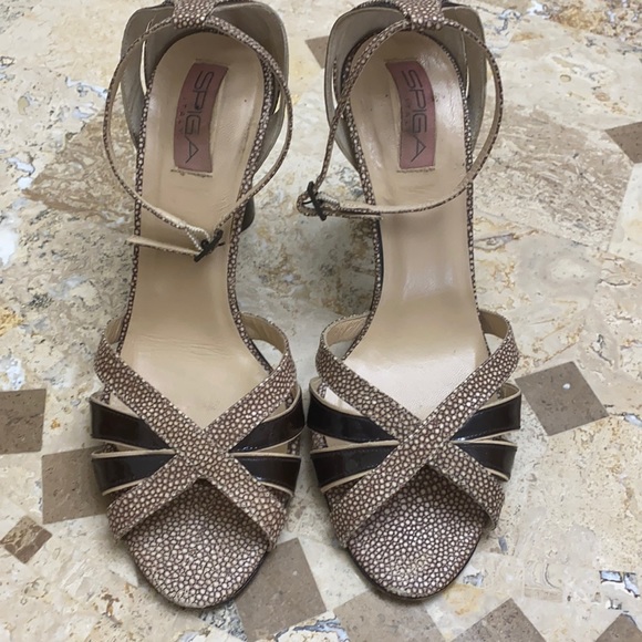 Via Spiga , 4” stack heel, sandal, size 8 1/2, ankle strap - Picture 1 of 4